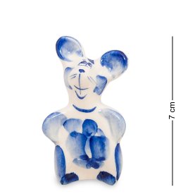 Фигурка Мышка Софи Голубая гжель