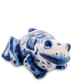 Фигурка Большая Лягушка Голубая гжель