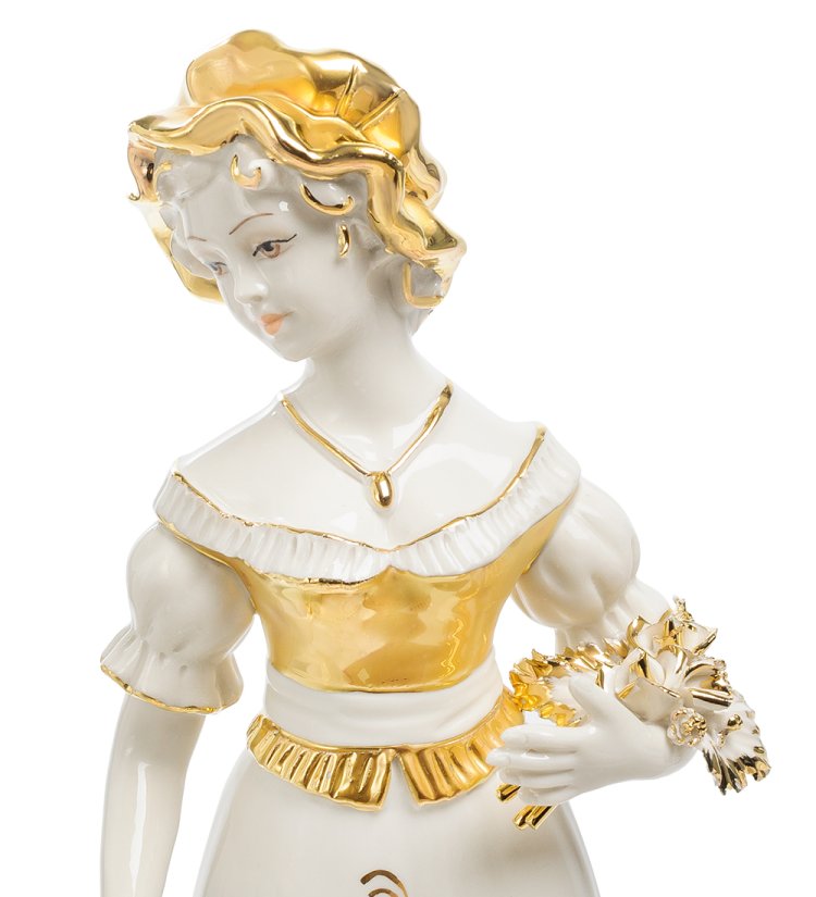 Статуэтка из керамики Девушка с букетом Sabadin Vittorio SV- 84, фотография крупным планом