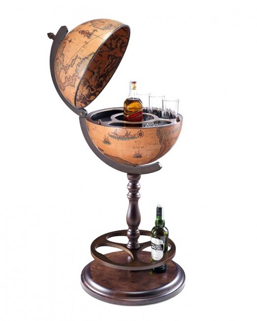 Глобус-бар напольный на одной ножке Classica, сфера 40 см Zoffoli 33new, фотография в открытом виде