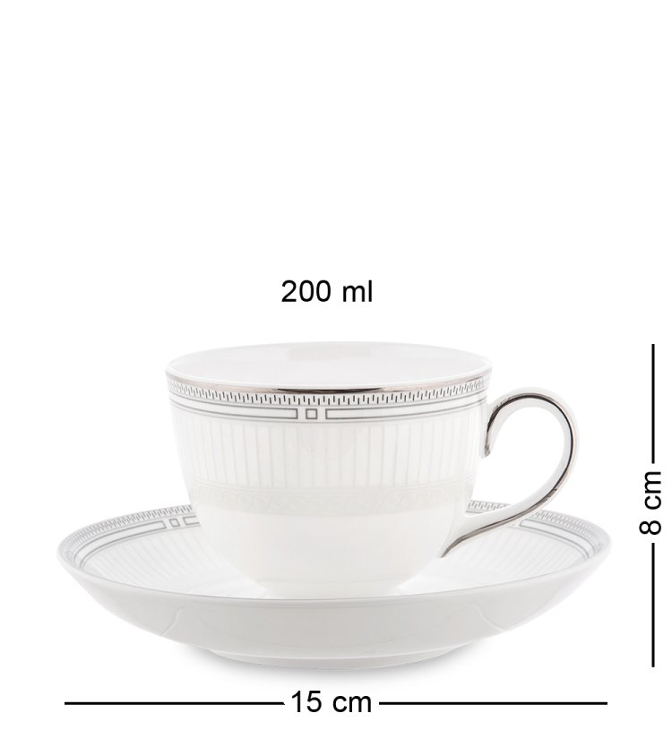 Чайный набор на 2 персоны с 4 тарелками Венецианская Классика Pavone JK-103, фотография чайной пары