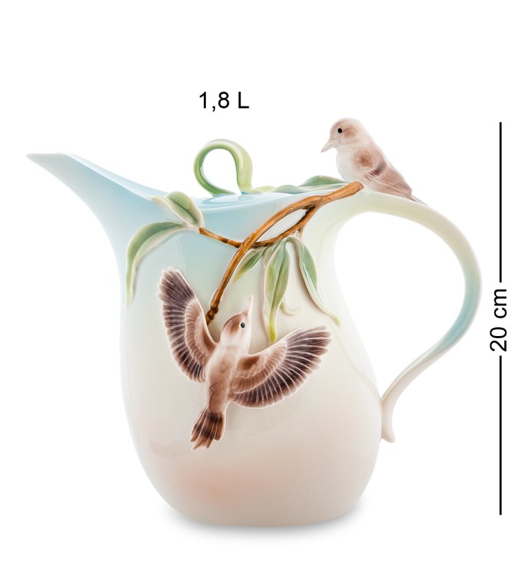 Заварочный чайник из фарфора Зимородок Кукабара Pavone FM-77/ 1