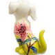 Статуэтка из фарфора веселый щенок с цветком и бабочкой Pavone JP-101/11, фотография со спины