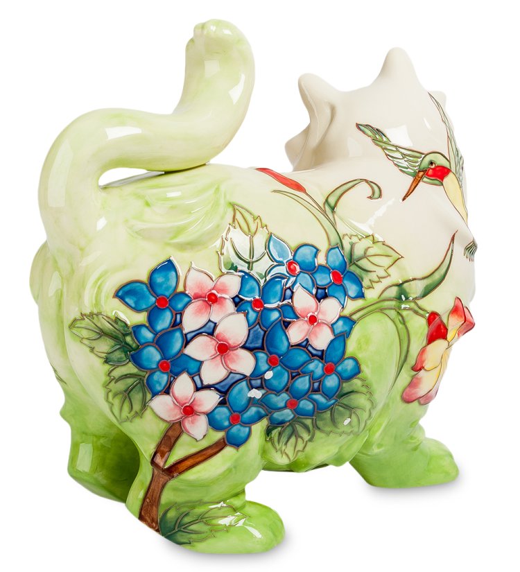 Копилка из фарфора Кошка в цветах Pavone JP-158/ 2, вид сзади