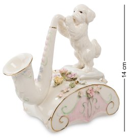 Музыкальная фигурка из керамики Щенок и Саксофон