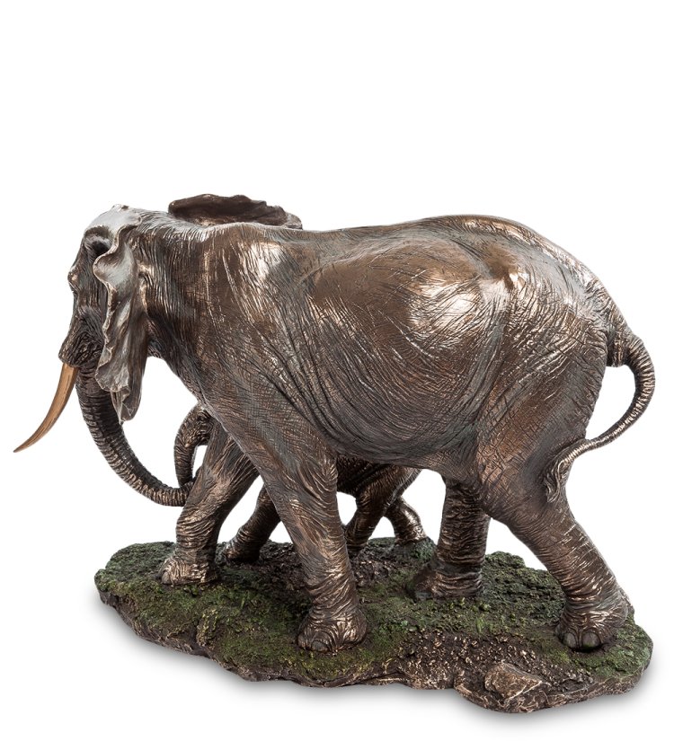 Статуэтка Слон с детенышем Veronese WS-772, оборотная сторона