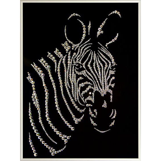 Картина Зебра c кристаллами Swarovski