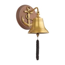 Рында с якорем на деревянном панно, антик