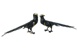 Статуэтка из бронзы Пара синих фазанов