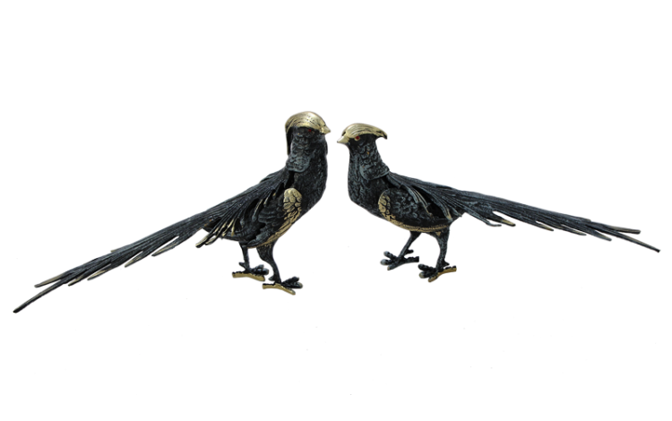 Статуэтка из бронзы Пара синих фазанов Bello De Bronze BP-12010-P