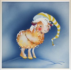 Картина С наступающим c кристаллами Swarovski