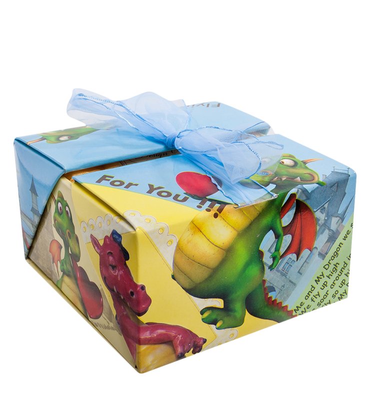 Статуэтка из фарфора Зеленый дракон с красным яблоком Pavone JP-41/ 4, упаковка