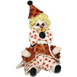 Статуэтка из фарфора Сидящий клоун в колпаке