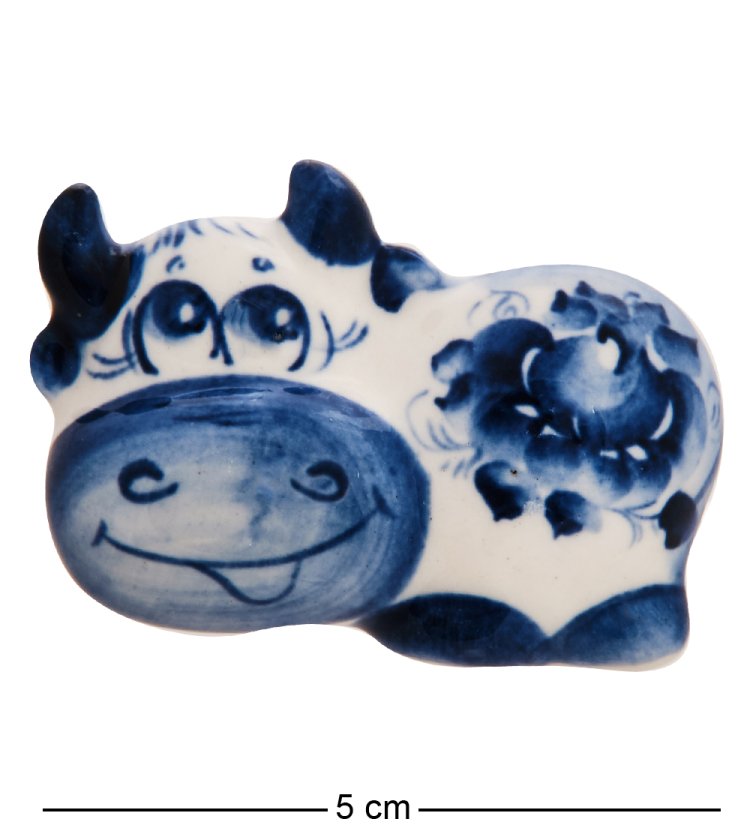 Магнит Бычок Голубая гжель ГЛ-673