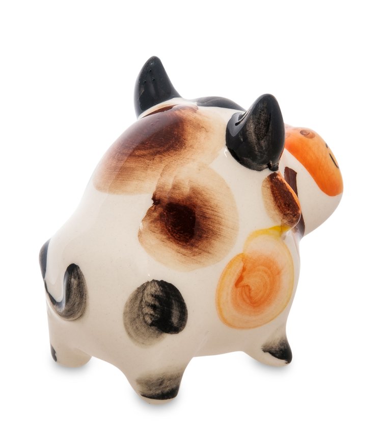 Статуэтка Бык Буян символ 2021 года Цветная гжель ГЛ-642, фотография со спины