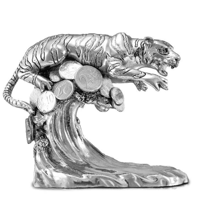 Статуэтка прыгающий Тигр на монетах Euro Far F982A