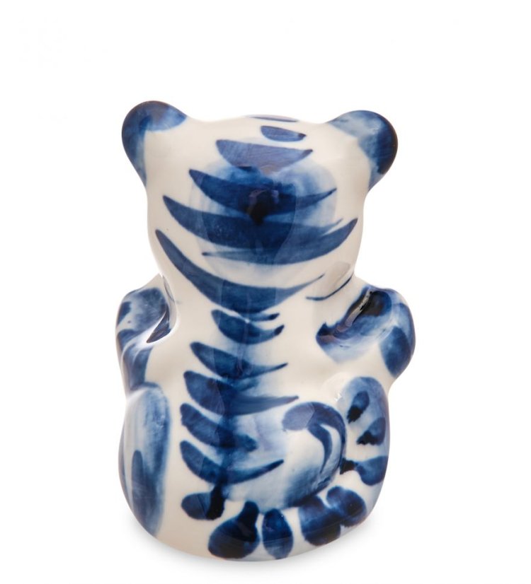Фигурка Тигренок с сердцем Голубая гжель ГЛ- 37, оборотная сторона