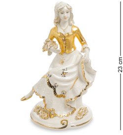 Статуэтка Девушка сидит с букетиком цветов