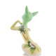 Статуэтка из фарфора Зеленая Кошечка с поднятой лапкой Pavone JP-98/ 37, фотография со спины