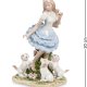 Статуэтка из фарфора Юная Леди с тремя собачками Pavone JP-29/36