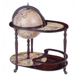 Глобус-бар со столиком напольный, сфера 42, светлый