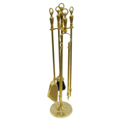 Каминный набор Анелло 4 предмета на подставке, золотой