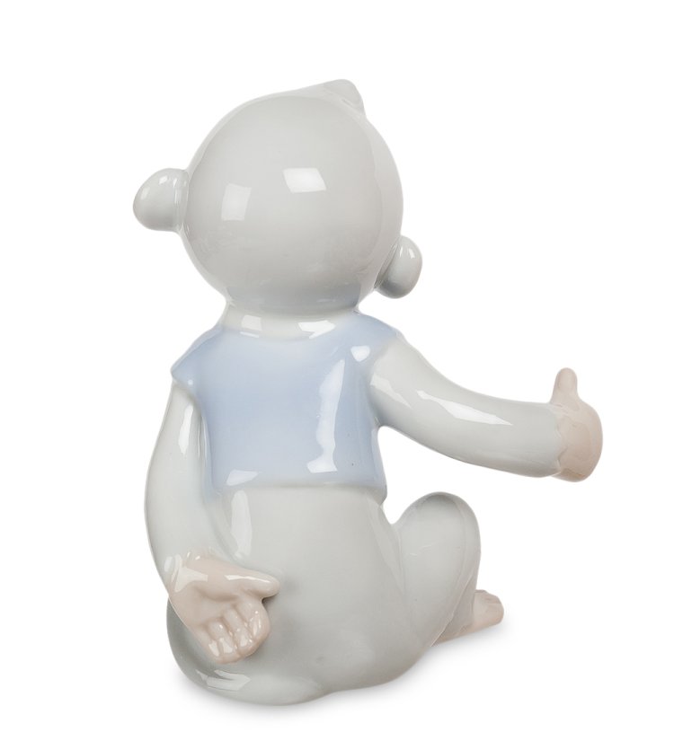 Статуэтка из фарфора Обезьянка в галстуке Pavone JP-81/ 7, фотография со спины