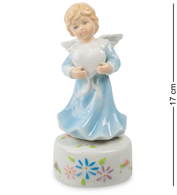 Музыкальная Статуэтка из фарфора Ангел с сердцем Pavone CMS-11/46