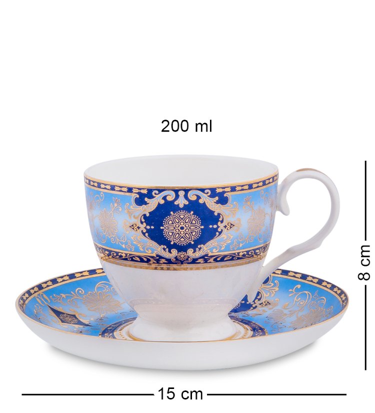 Чайный набор на 2 персоны с чайником Флоренция Pavone JK- 18, фотография чайной пары