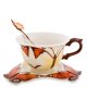 Чайная пара из фарфора с ложечкой Бабочка Pavone FM-01/ 7