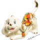 Статуэтка из фарфора игривый щенок с золотым хвостиком Pavone JP-101/12