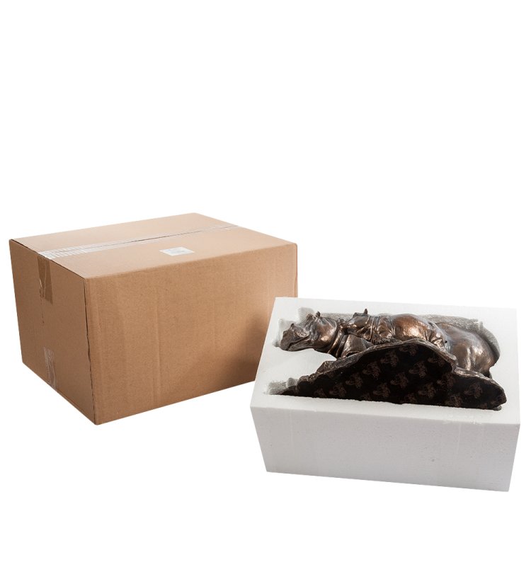 Статуэтка Бегемот с детенышем Veronese WS-773, упаковочный вид