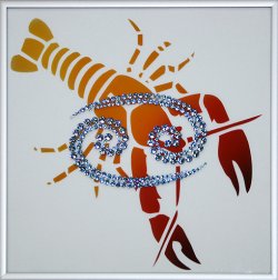 Картина Рак-стихия года c кристаллами Swarovski