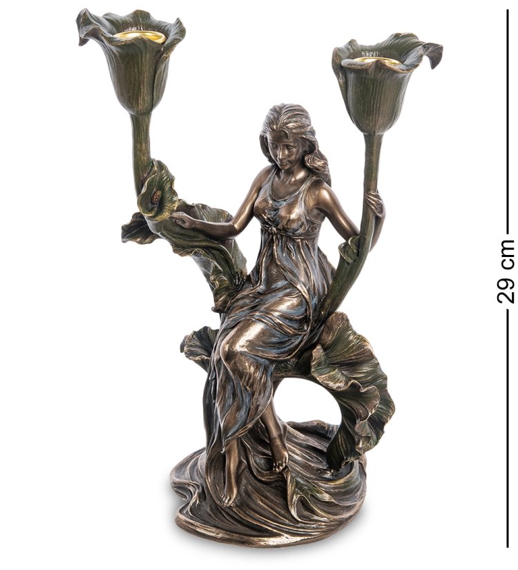 Статуэтка-подсвечник Девушка с цветами Veronese WS-971