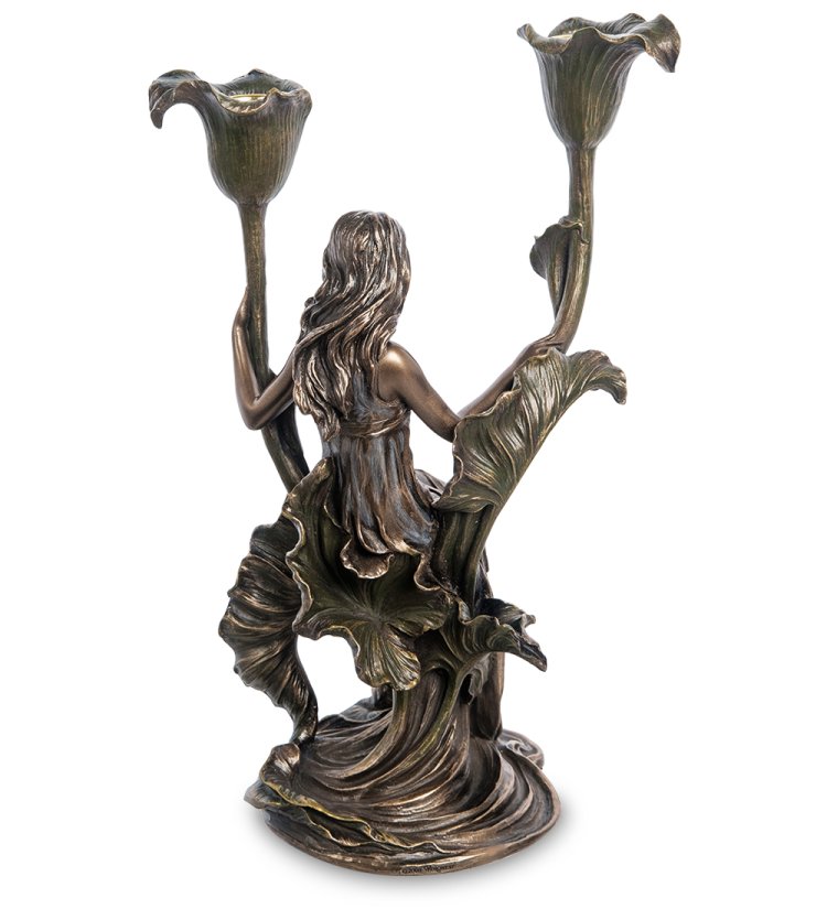 Статуэтка-подсвечник Девушка с цветами Veronese WS-971, оборотная сторона