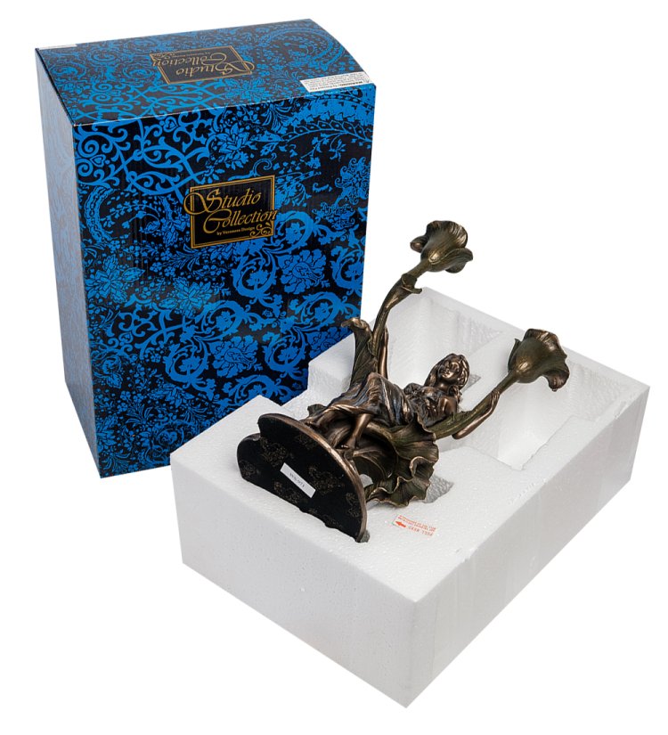 Статуэтка-подсвечник Девушка с цветами Veronese WS-971, упаковочный вид