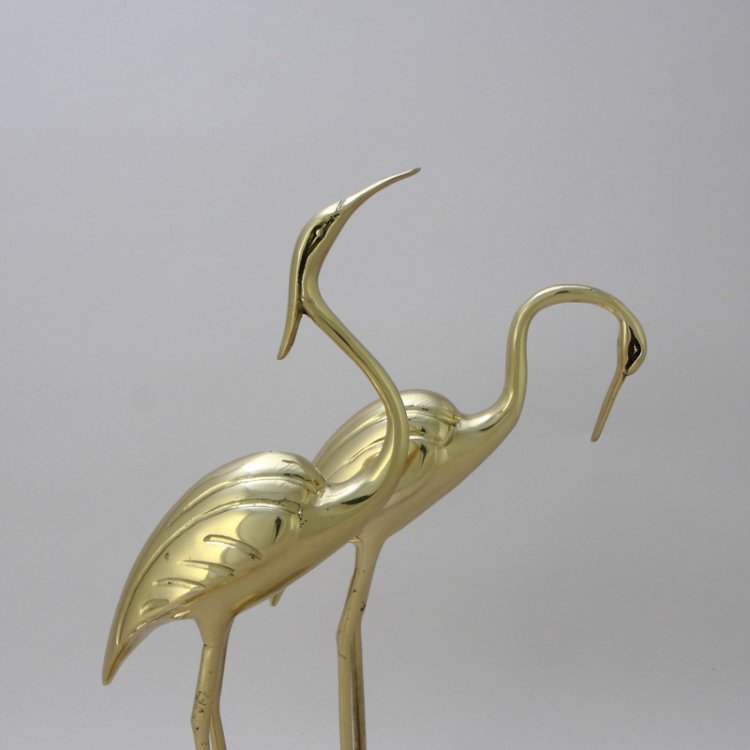 Статуэтка из бронзы Пара золотых журавлей Bello De Bronze BP-12015-D, портретный вид