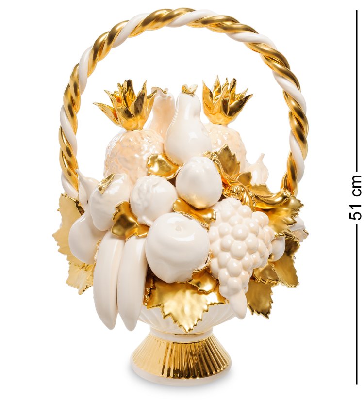 Статуэтка декоративная композиция Корзина с фруктами Ahura