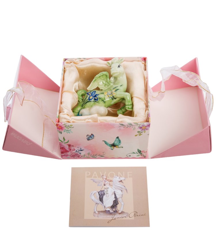 Статуэтка из фарфора Лошадка-ангелочек Pavone JP-61/21, упаковочный вид