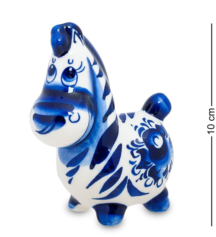 Статуэтка Зебра Голубая гжель ГЛ-138