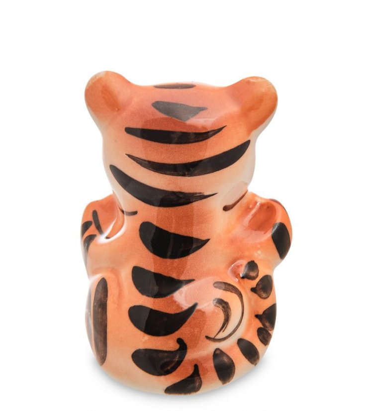 Фигурка Тигренок с сердцем Цветная гжель ГЛ- 38, оборотная сторона