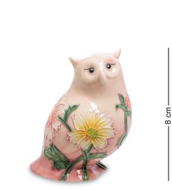 Статуэтка из фарфора Розовая Совушка в цветах