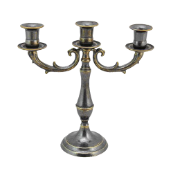 Канделябр на 3 свечи из латуни, антик