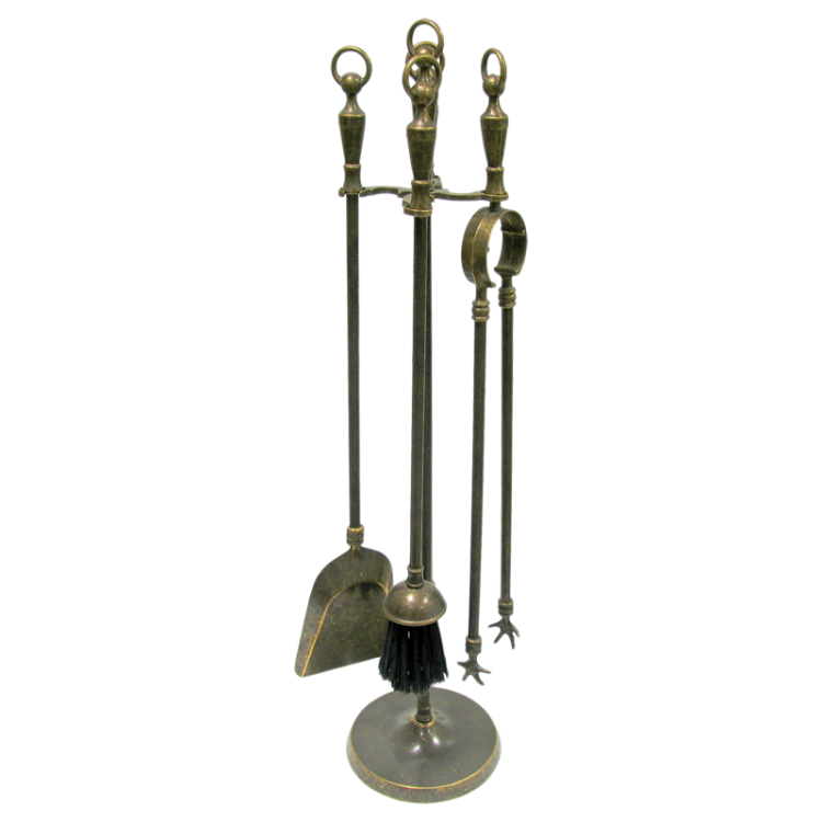 Каминный набор Анелло 4 предмета на подставке, под бронзу Alberti Livio AL-82-081-ANT