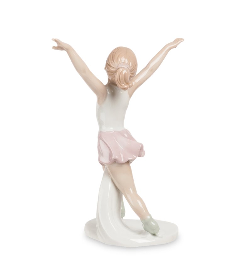 Статуэтка из фарфора Фигуристка завершение танца Pavone JP-27/47, фотография со спины