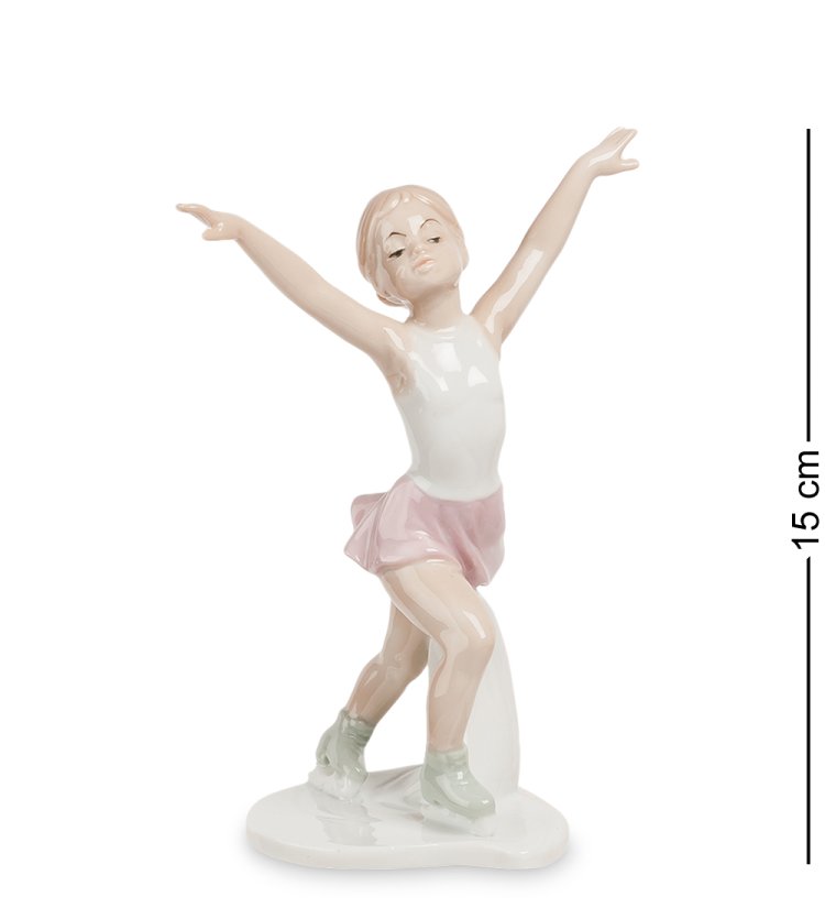 Статуэтка из фарфора Фигуристка завершение танца Pavone JP-27/47