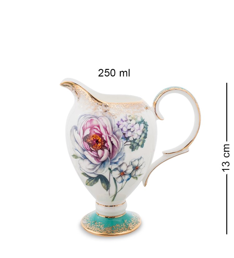 Чайный сервиз на 6 персон из фарфора Цветок Неаполя Pavone JK- 20, фотография молочника