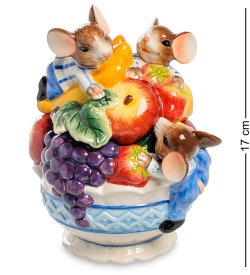 Шкатулка из керамики Мыши с Фруктами