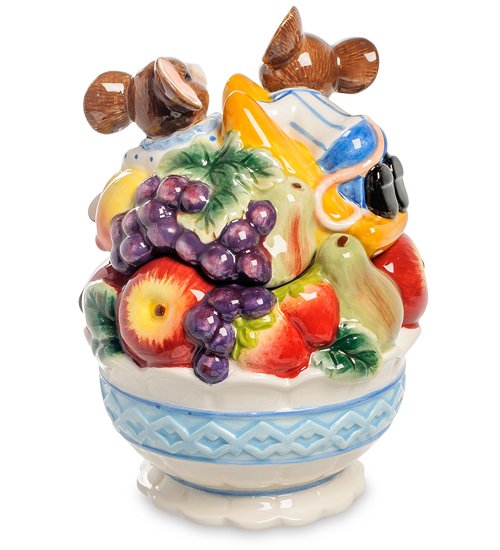 Шкатулка из керамики Мыши с Фруктами Pavone CMS-52/18, вид сзади