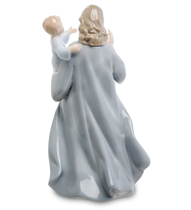 Статуэтка из фарфора Иисус с мальчиком на руках Pavone JP-40/21, фотография со спины